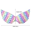 Rainbow gradient fairy wings for girls party costume with metallic finish 44x20cm - Colorful