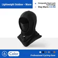 Black winter cycling balaclava with drawstring and composite thermal fabric for wind protection - One Size / Black (2pcs Dralon Set)