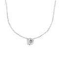 Collier avec pendentif lettre D évidée argentée en acier inoxydable poli brillant - Lettre D / Acier