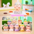 Figurine Kapybara blind box avec finition laser arc-en-ciel sur socle nuage - Série Temps Amusant et Mignon (0218) / Boîte Complète (Lot de 8)
