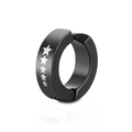 Classic black titanium steel ear clip with five-pointed star pattern and matte finish - Single Star / Black