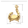 Detailed size parameter guide of gold crab pendant in stainless steel with 3g weight - Crab (YF250x3)