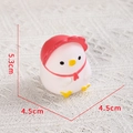 Mini silicone chick toy in white with red hat and scarf, size 5.3cm height - Mini Chick with Hat