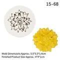 Silicone flower fondant mold with 5.5cm round base for cake decoration and chocolate - 3# Sunflower Style / Gray