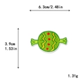 Embroidered green candy patch with red dots and yellow details for Christmas DIY sewing - 6.3x3.9cm / 11170-Green Candy