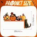 Detailed size chart for Halloween wood door corner decor showing 20cm width and 11.7cm height - MZ782B Right