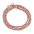 Detail of rose gold twisted rope chain necklace with a secure lobster claw clasp - Rose Gold - 0.3*45cm