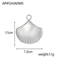 Silver shell pendant charm with 1.1cm height and 1.3cm width dimensions display - Silver Scallop Shell Style (AP41543A0W0)