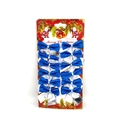 Christmas tree glitter bow set with 12 pieces in sparkling blue and silver colors - Glitter Finish / 12 Pieces/Pack (5cm) / Glitter Blue and Silver