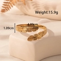 Minimalistische verstelbare gouden veer armband van roestvrij staal op stenen basis - Veer Ontwerp Stijl (YB-120)