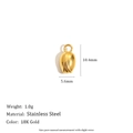 Colgante de tulipán de acero inoxidable chapado en oro de 18K para joyería artesanal - Capullo de Flor Tipo E / Dorado