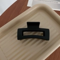 Minimalistische mattschwarze geometrische Haarklammer im stilvollen rechteckigen Design - Schwarz