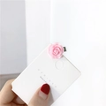 Pink resin rose hair clip for women attached to a white minimalist display card - Pink Rose