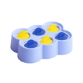 6-cavity astronaut silicone ice cream mold with blue base and ring handles - Rectangle Space Style - Blue