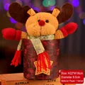 Christmas reindeer plush candy jar gift box with red scarf and starry Merry tag - 22*16cm / Reindeer Style (Merry Star)