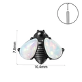 Clou d'oreille abeille noire en acier inoxydable avec ailes en opale et largeur 10,4mm - Abeille Opale OP17 Noire