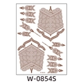 Waterproof henna lace tattoo sticker in brown Mehndi style with floral patterns - Mehndi Style Ethnic Pattern (W-0854S)