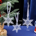Transparent acrylic snowflake Christmas ornament 83mm with white ribbon on blue velvet - Faceted Snowflake Style B (HQZX5)
