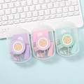 Pastel macaron color stationery set with paper clips and clips in three storage boxes - Stapler Mix B