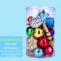 43-teiliges Weihnachtsdekorations-Set mit glänzenden und matten Kugeln im Behälter - Vielfältiges Styling / 43 Stück/Packung / Mehrfarbig