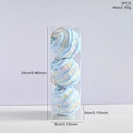 3pcs macaron blue foam Christmas ball ornaments with colorful beads and velvet texture - Clear Sky Blue