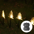Solar powered warm white LED Christmas tree stake lights for outdoor garden decor - Christmas Tree Battery Box (5-in-1 Warm White)