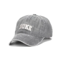 Berretto da baseball in cotone grigio lavato con ricamo DUKE bianco in stile vintage - Grigio