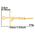 18k gold plated stainless steel Grace cross pendant measuring 4.0cm width by 2.0cm height - Grace / Gold