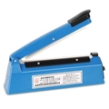 Blue manual impulse heat sealer for plastic bags with non-slip handle and power cord - Blue Sealing Machine