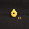 Cute yellow pineapple enamel brooch pin with green leaves and metal back clasp - Simulation Pineapple Style (A909)