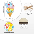 Willkommensschild aus Holz im Sommer-Eis-Design mit Happy Summer Aufdruck - Dreischichtiges Eis-Happy Summer(Y24Y50940_Q)