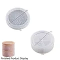 Silicone mold set for round diamond textured storage jar with matching lid for DIY resin - Round - Stone Texture Box