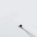 Minimalist five-pointed star necklace with blue pendant and silver chain - Dark Blue (Silver Chain)