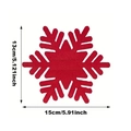Red Christmas snowflake cutlery holder made of felt for festive dining table decoration - Hexagon Star Red Snowflake