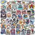 50-piece set of colorful cartoon animal graffiti stickers for laptops and guitars - Rock Animals (WES232) / 50 Sheets