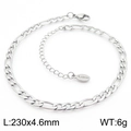 Sleek silver stainless steel multilayer ankle chain for women with S.steel engraved tag - Silver Figaro Chain Style (KJ3768-Z)