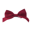 Dark red bow hair clip with textured matte fabric and durable metal spring clamp - Hair Clip / Burgundy