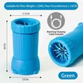 Electric sky blue dog paw cleaner with soft silicone bristles and USB charging cable - Blue