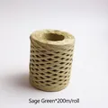 Green-grey raffia paper twine spool 200m for gift wrapping and DIY crafts - 200m/Roll / Green Gray