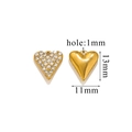 Detail of 13mm heart charms with dimensions for DIY stainless steel jewelry making - Full Heart