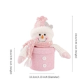 Pink sequined snowman gift bag for Christmas candy and small presents with size details - Pink Apple Box Snowman