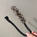 Elegante accessorio per chignon con perle di cristallo nere, marroni e champagne - N. 6 Cristallo di Tè Nero Versatile