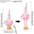 Pink and gold telescopic Santa Claus plush with adjustable legs for Christmas decor - Pink Telescopic Santa / Pink and Gold