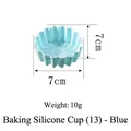 Blue silicone cupcake baking mold with wavy edges, size 7x7cm, 10g weight for muffins - Spiral Shape-Blue