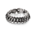 Pulsera de hombre en acero inoxidable vintage con grabados florales de estilo barroco - 21cm / Color Acero Patrón Barroco (KB122132)