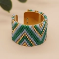 Green Blue Gold Geometric Wave (MI-R23061405M)