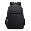 Large black professional laptop backpack for business and travel with durable nylon fabric - 19 Inch / Black