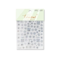 Autocollants nail art fleurs en cristal étincelant TO-3947 avec motifs floraux argentés - Argent Laser Cristal (TO-3947)