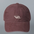 Détail de la casquette de baseball en coton bordeaux avec broderie Collaborate blanche - M(56-58cm) / Bordeaux