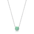 Halskette aus S925 Sterlingsilber mit achteckigem mintgrünem Paraiba-Farbstein-Anhänger - S925 Sterlingsilber (6mm)